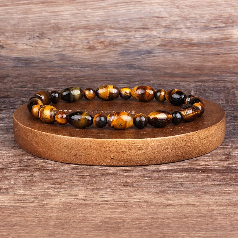 Natürlicher facettierter Tigeraugenstein Reiki-Armbänder Herren Mode Energie Hämatit-Perlen Armbänder für Frauen Seelen Schmuck Geschenk Pulsera
