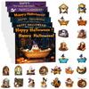 Lesender Geist Acryl Flachanhänger Set Halloween Dekorationen 24 Stile Geist Lesen 2D Ornament 24-Tage Countdown Sammlerstück