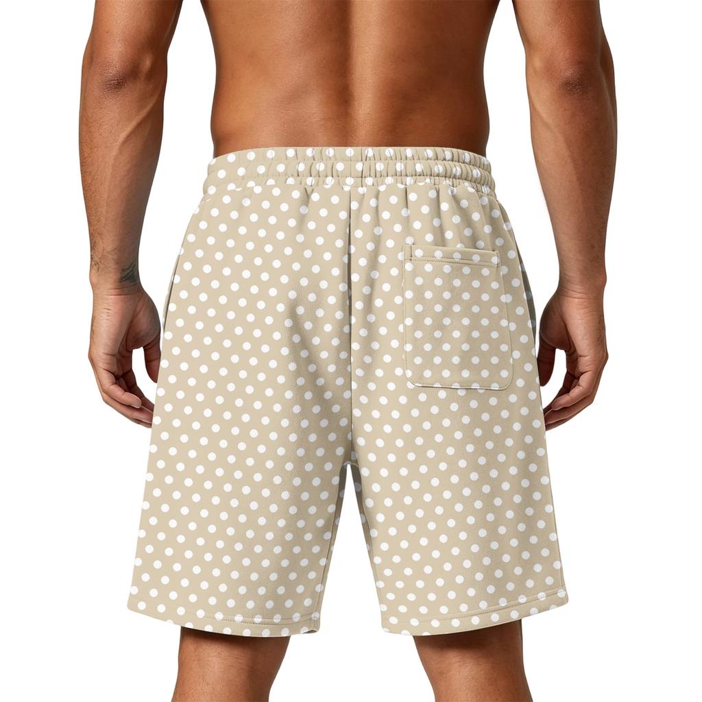 Men's Loose Fit Polka Dot Athletic Shorts with Pockets Elastic Waistband Drawstring for Training Gym Beach Casual Wear