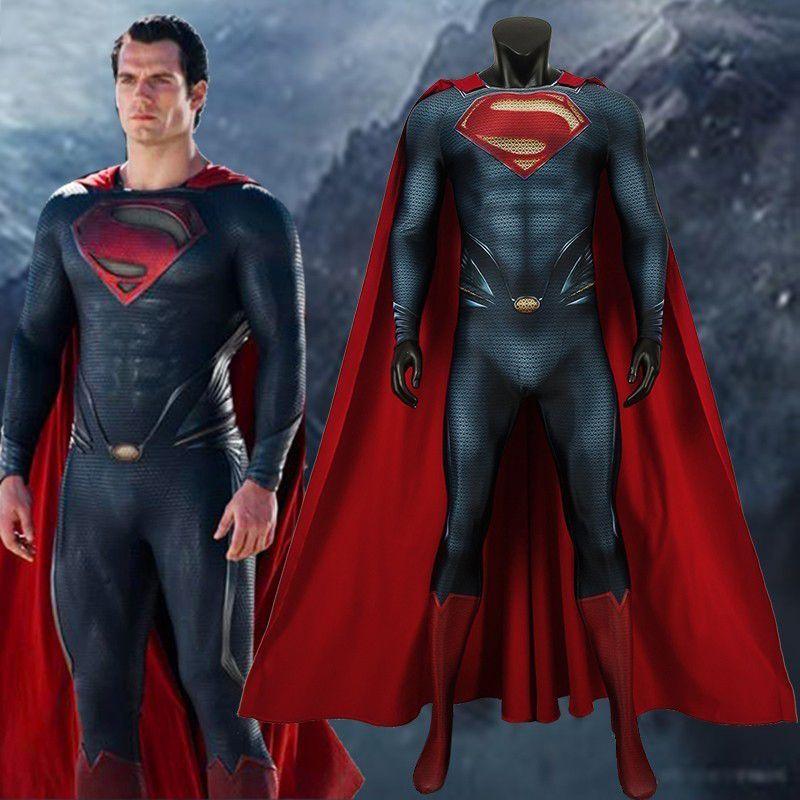 Quality Superman Man Of Steel Cosplay Costume For Unisex Adults And Kids**