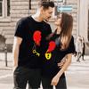 Couples T Shirt Heart Key Lock Mr Mrs Print Couple Tshirt Summer King Queen T-shirt Casual O-Neck Tops Lovers Tee Shirt