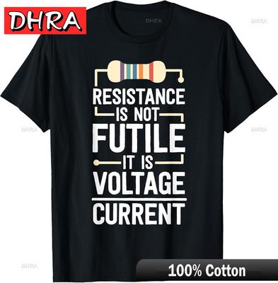 NEW Electrical Engineering Resistance Is Not Futile Funny Cotton Tee Tshirts Simple Urban Minimalist Tops Trippy Daily Wear