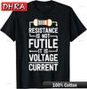 NEW Electrical Engineering Resistance Is Not Futile Funny Cotton Tee Tshirts Simple Urban Minimalist Tops Trippy Daily Wear