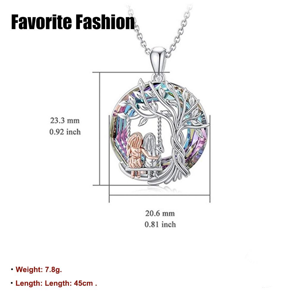 Tree of Life Crystal Pendant Halskjede