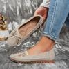 Stitching Bow Solid Color Women's Flat Loafers