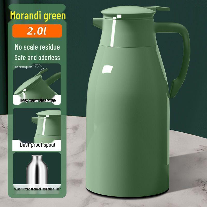 Thermos Large Capacity Press-Type Glass Liner Warm Pot Kettle