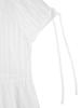 TUOMIO Puff Sleeves Ribbon Blouse [White]