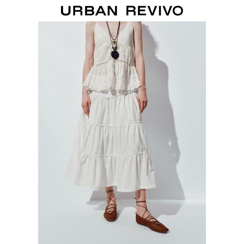 UR 2025 Многослойная кружевная юбка А-силуэта на кулиске M-L