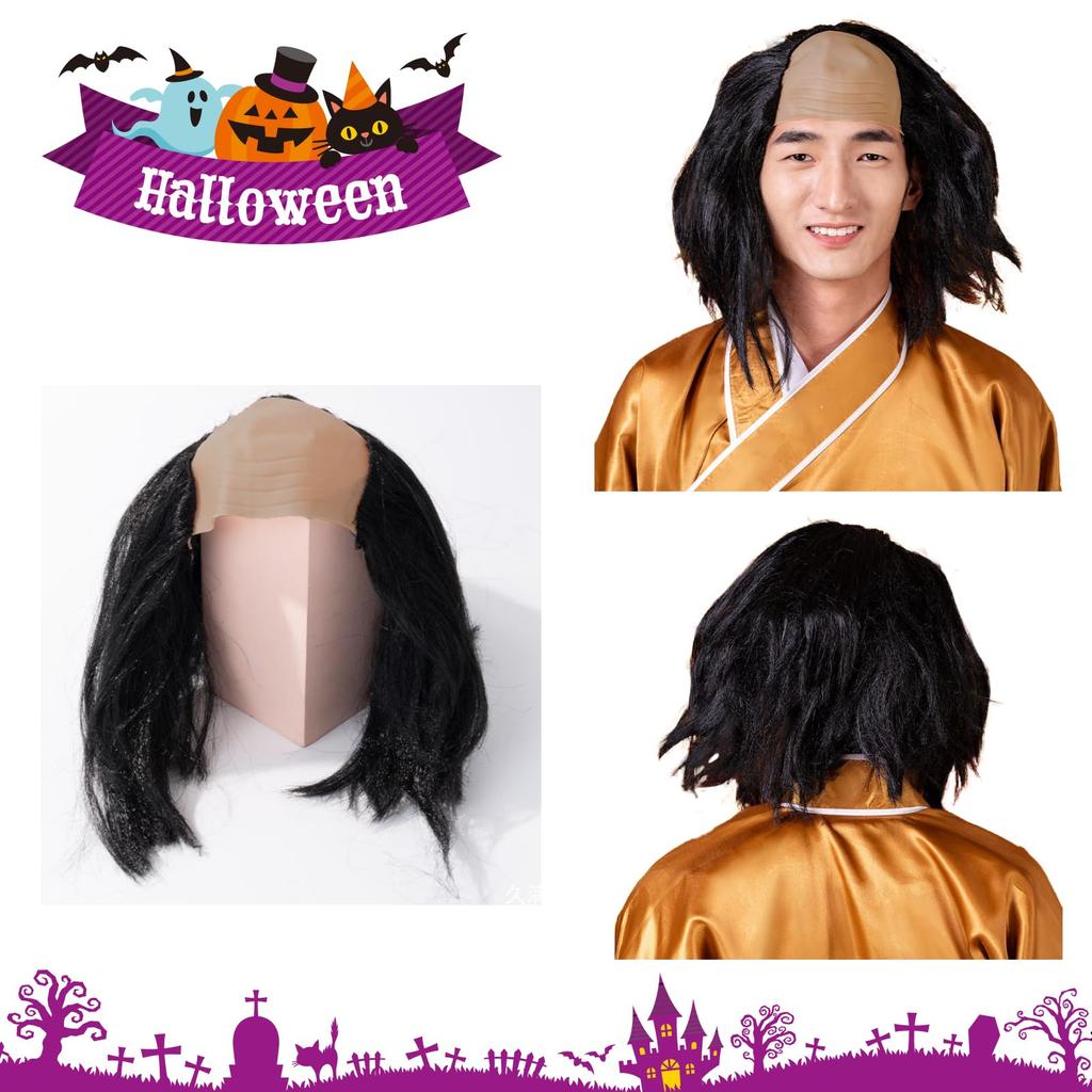 Samurai Căzut Halloween Cosplay Doctor Chelios Articol de Cap Amuzant Samurai Negru (RONGUI) Perucă, Perucă, (Păr căzut)