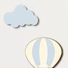 5 Pcs Hot Air Balloon Wall Decor with Star And Cloud Boho Wooden Wall Art Sign Cartoon Sheep Hot Air Balloon Nursery Wall Sculpture for Bedroom