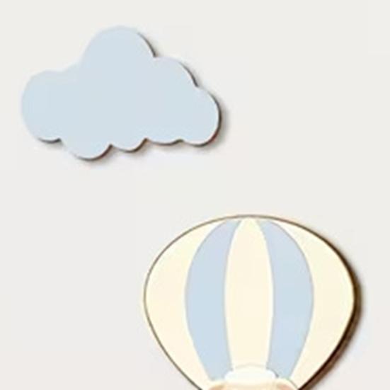 5 Pcs Hot Air Balloon Wall Decor with Star And Cloud Boho Wooden Wall Art Sign Cartoon Sheep Hot Air Balloon Nursery Wall Sculpture for Bedroom