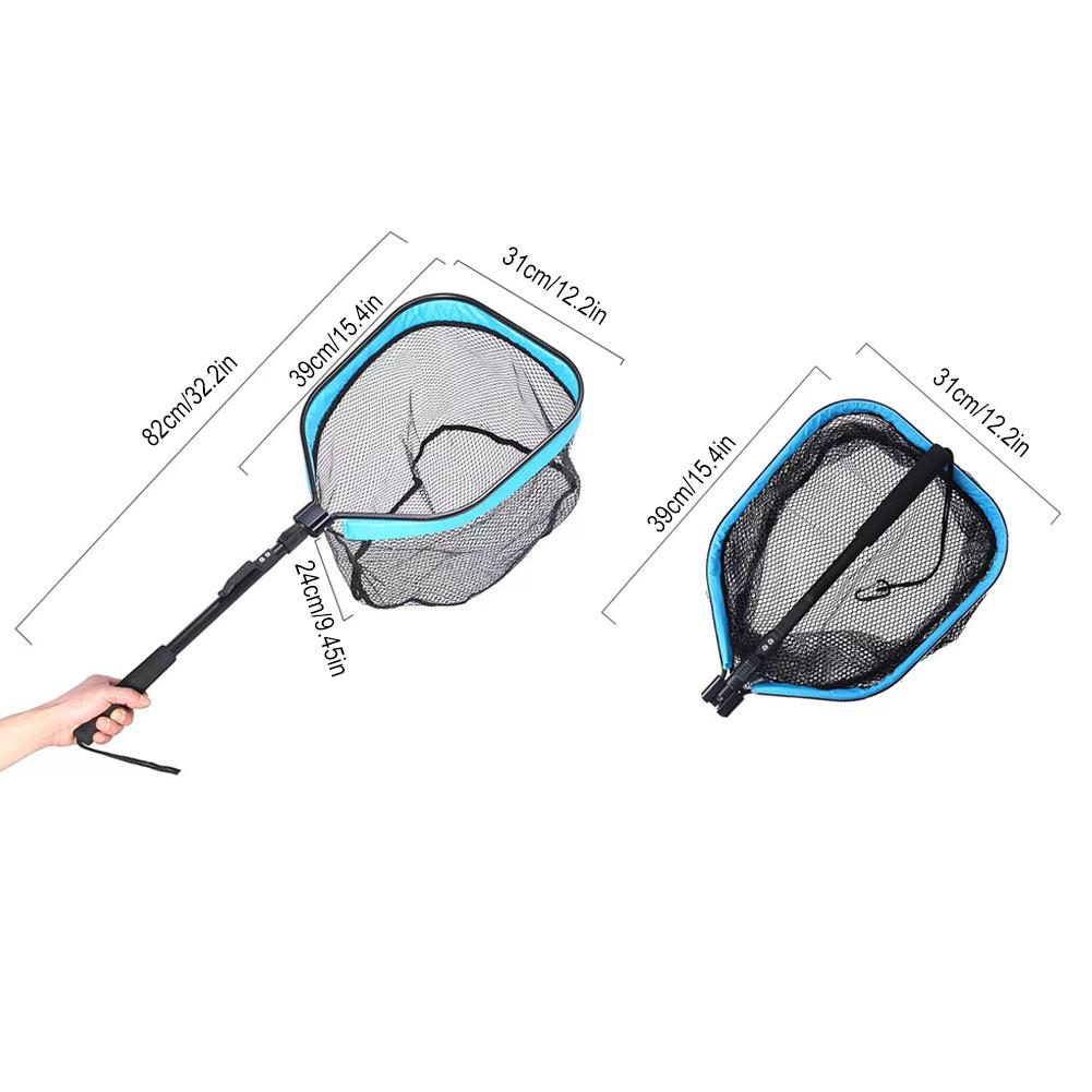 Portable Fishing Net Telescopic Fishing Landing Net Nylon Material Outdoor Lightweight Supplies J1T0
