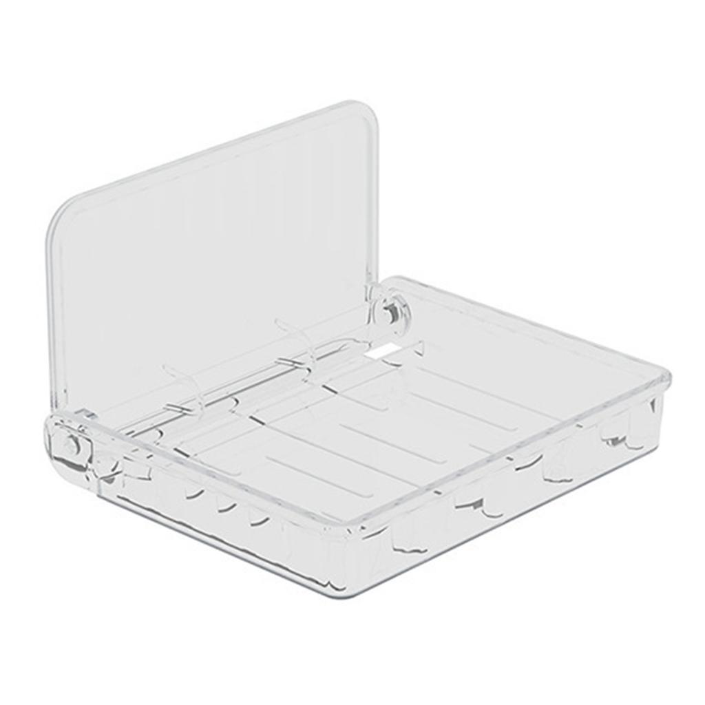 Wall Mounted Folding Shelf Transparent Punch Large Capacity Strong Foldable Floating Wall Shelves for Bathroom