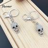 Sparkling Skull Keychain Bling Rhinestone Keychain, Halloween Gothic Car Key Ring Keyring Pendant, Handbags Backpacks Purse Charm Accessory