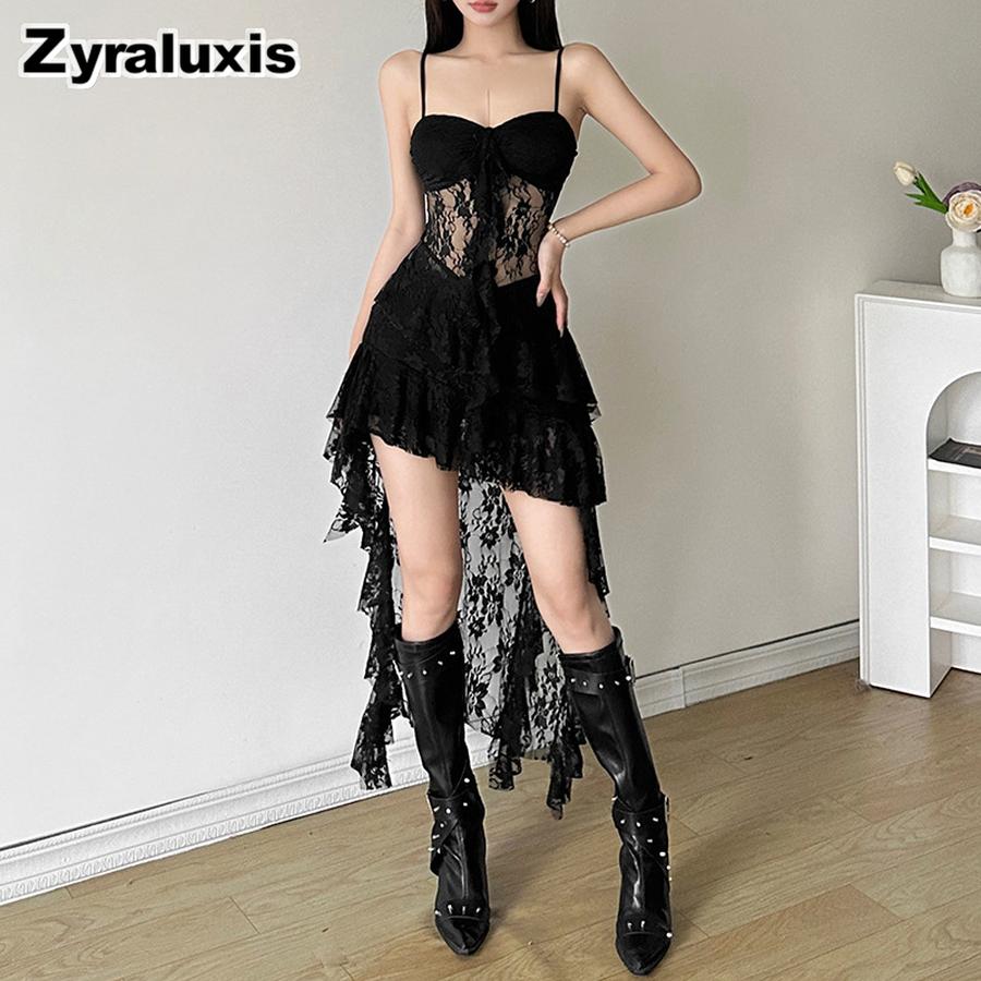 Wind Summer New Women's Fashion Solid High Waist Sexy Strappy Lace Backless Dress