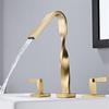 Brushed Gold Bathroom Faucet Gold Basin Sink Faucet Mixer Tap Widespread Black Wash Basin Faucet 3 Hole Chrome Lavotory Faucet