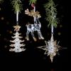 Clear Acrylic Snowflake & Reindeer Christmas Tree Ornament