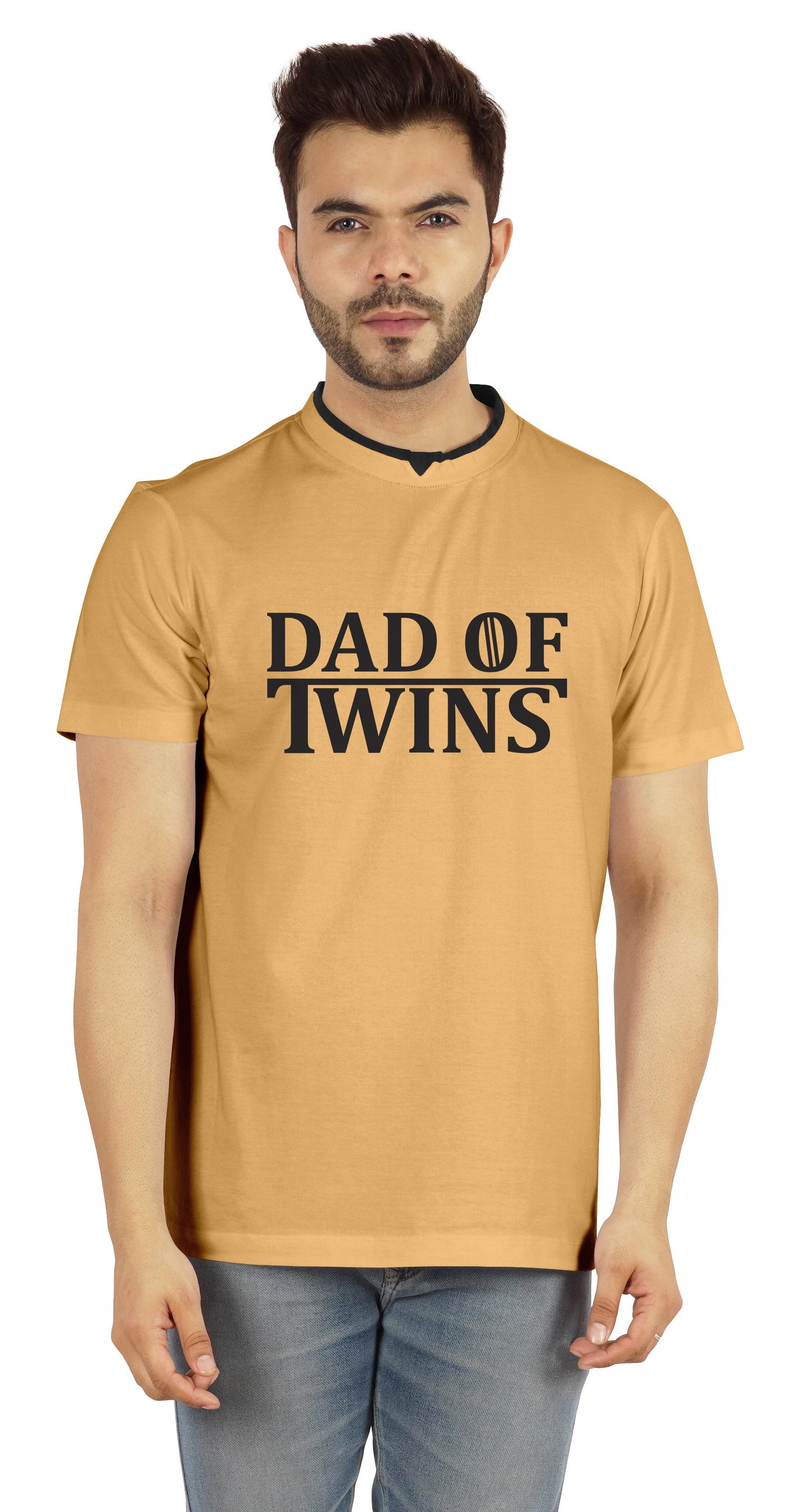 

Inkmeso Dad of Twins Graphic Tshirt Cotton Jersey Half Sleeve Shirt for XXL жовтий