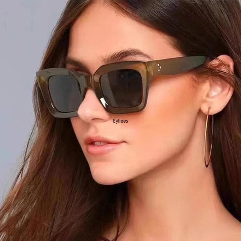 Designer Cat Eye Sunglasses High Quality Retro Square Glasses For Women Men Luxury Shades