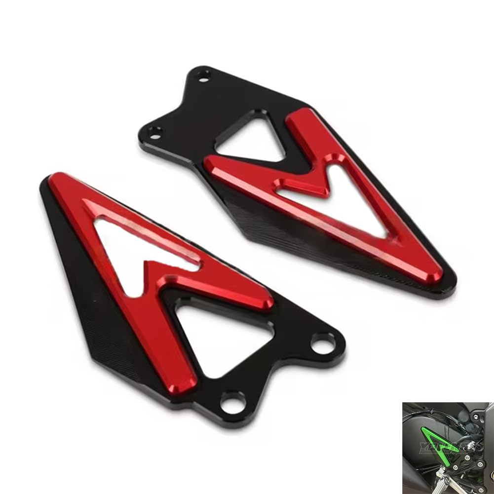 

AL-mart Motorcycle Back Step Rear Set Footrest Foot Peg Pedal Guard Decorative Heel Plate for Kawasaki Ninja ZX-6R 2019-2025 красный