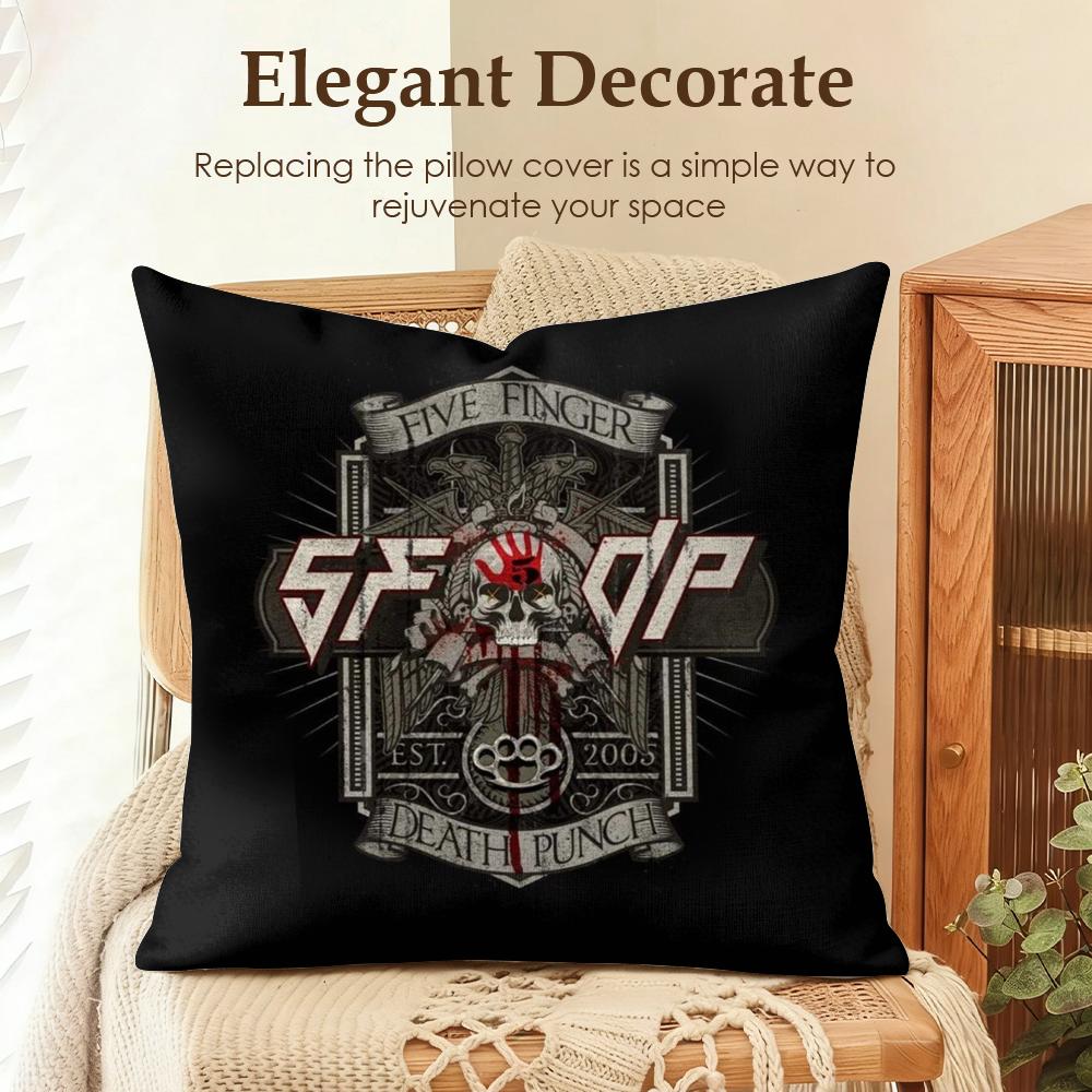 Five FFinger Death PPunch Cushion Cover Natural Linen Organic Fabric DoubleSided Printing Sofa Home Decor Gift Pillow Case