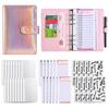 A6 Leather Budget Binder Notebook Notepad Diary Planner Cash Envelopes Pockets For Money Saving Bill Organizer