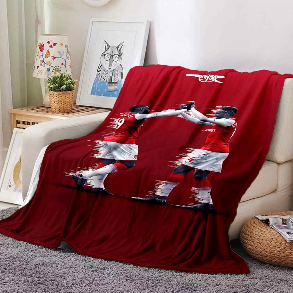 Coperte con stemma dell'Arsenal Football Club in flanella stampata, traspiranti, calde, da divano per casa, ufficio, copriletti 0708a25