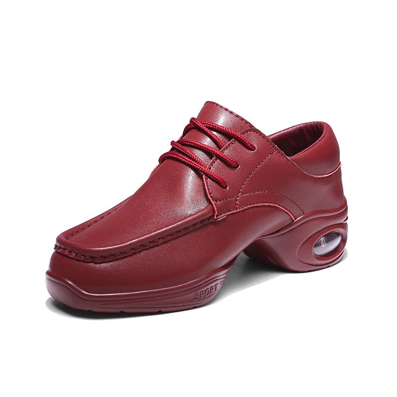 

Women s Air-cushion Dancing Shoes Elastic Modern Dance Shoes Fashion PU Leather Jazz Shoes Walking Jogging Footwear 41 червоний