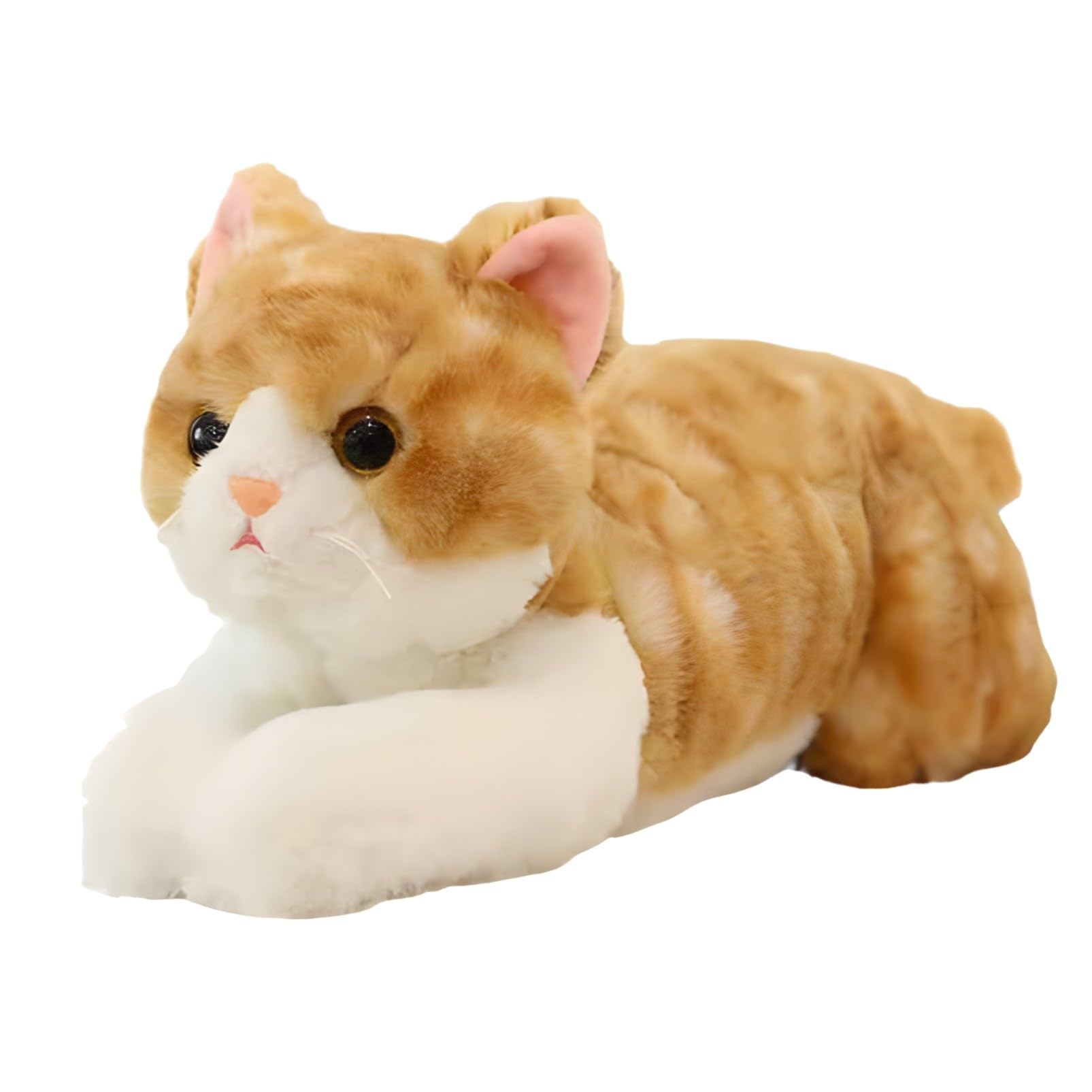 

Miaomyao Plush Toy Animal Cat Brown Tabby Body Fluffy and Birthday Gift for Kids and 48cm Pillow, Comforting, Adults, оранжевый