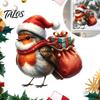 Holiday Gift for Friends Christmas Bird Static Glass Sticker, PVC Waterproof Window Decal Home Festive Clings Decoration, Removable Decorative