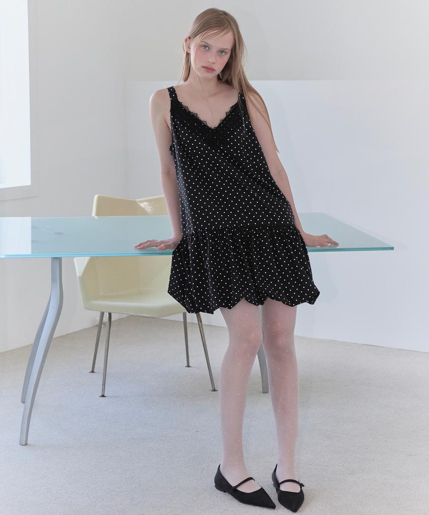 Margarine Fingers Dot Balloon One Piece (Black)
