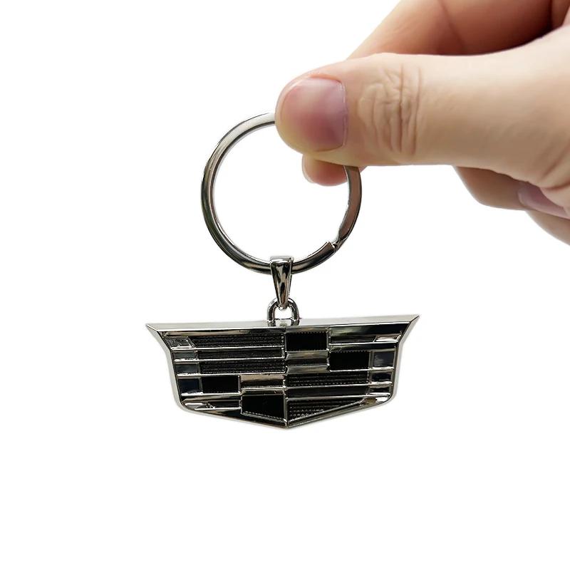 Porte-clés en cuir et alliage avec logo de voiture, anneau et pendentif pour Cadillac ATS BLS CT4 CT5 CTS Escalade SLS SRX XT5 XT6 XTS