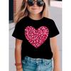 Summer Fashion Girls Short Sleeve T-Shirt Small Love Element Print Casual Versatile