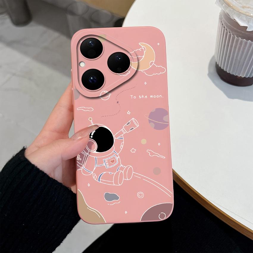 Case For Huawei Pura 80 Pro Nova Y61 Y70 Y72 Y90 4E 5T 6 7 8 9 SE Cute Astronaut Phone Cover Soft Silicone Anti Drop Protective Shell For Huawei Cases