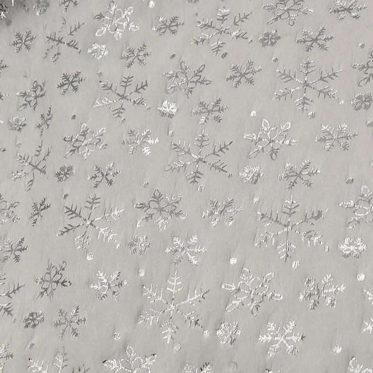

150x200cm/50x50cm Rabbit Plush Gilded Snowflake Velvet Fabric For Christmas Tree Skirt Decoration Pillow Cover DIY Sewing Cloth 50x50cm