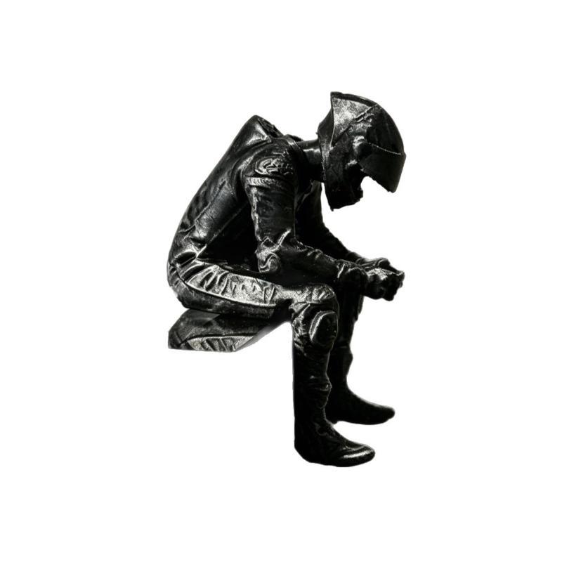 Racing Style Seated Figurine 3D Printed Mini Creative Ornament for Home Office Desk Car Dashboard Decor Gift