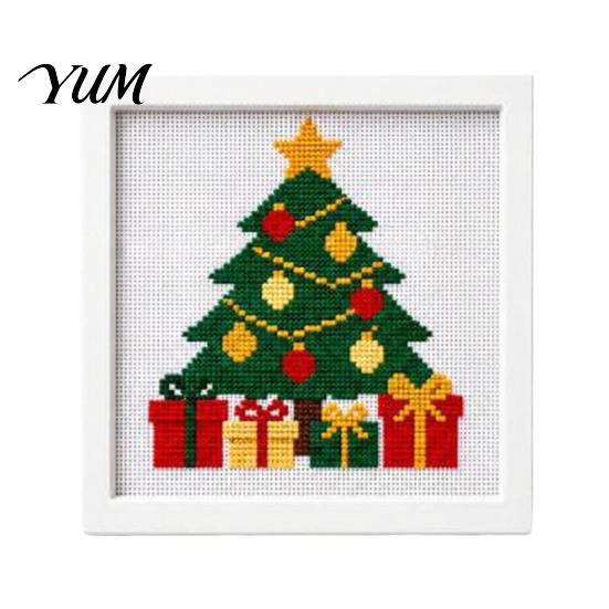 Regalo de Navidad Hecho a Mano Kit DIY de Punto de Cruz, Patrones Navideños de Papá Noel Muñeco de Nieve Reno, Kit de Manualidades de Costura para Principiantes con Temática para Adultos