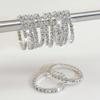 12-Piece Rhinestone Elastic Toe & Finger Ring Set - Shiny High Heel Accessories