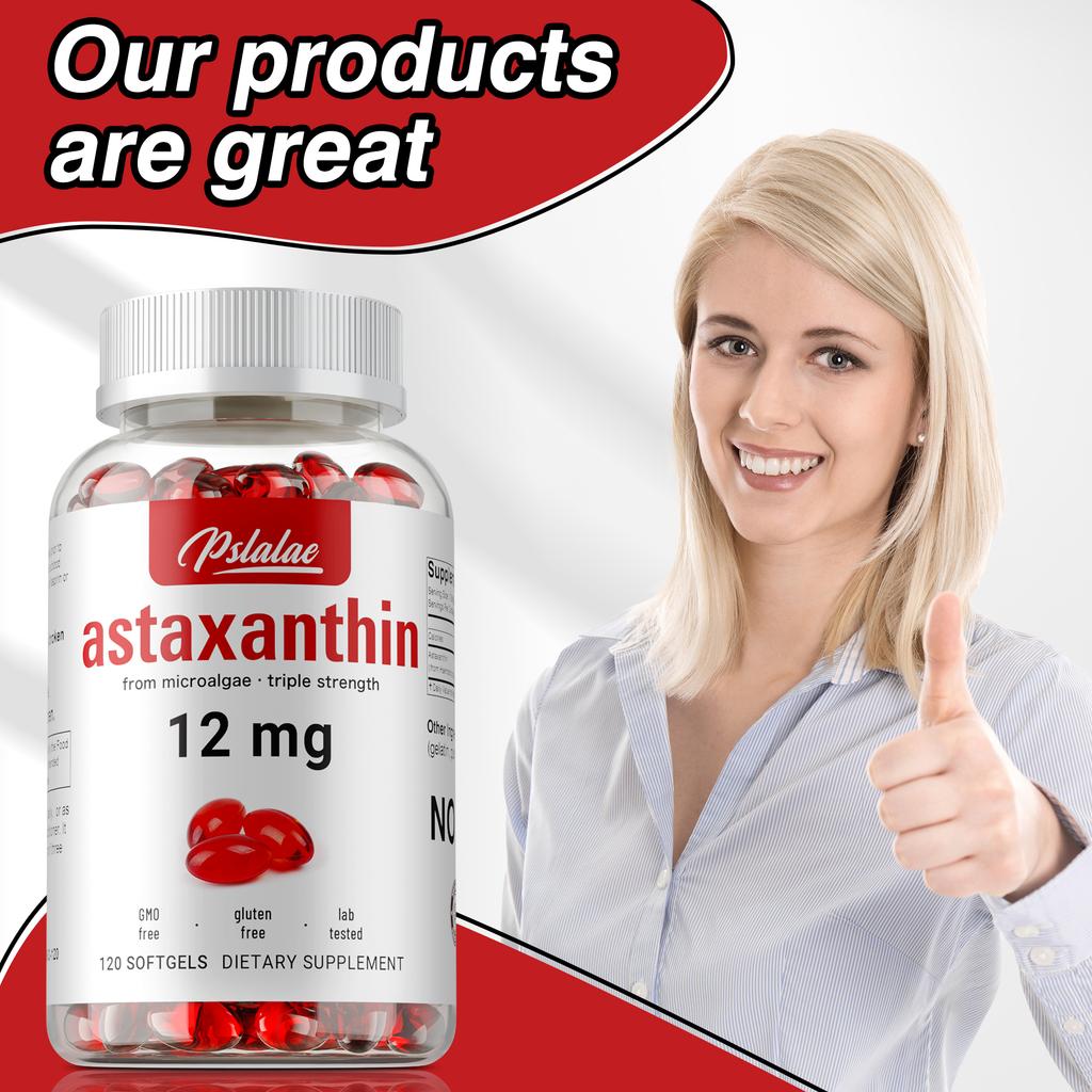 Astaxantina 12mg - Migliora l'Immunità, Protegge Occhi, Pelle e Articolazioni