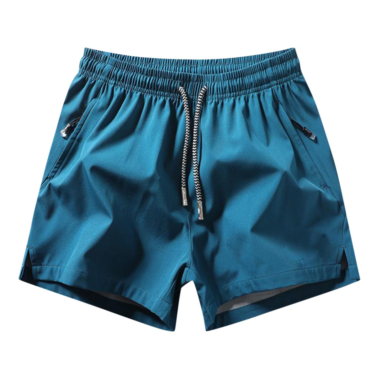 

Men’s Quick Dry Swim Trunks with Zipper Pockets, Lightweight Athletic Running Shorts for Beach, Pool, Sports L синій