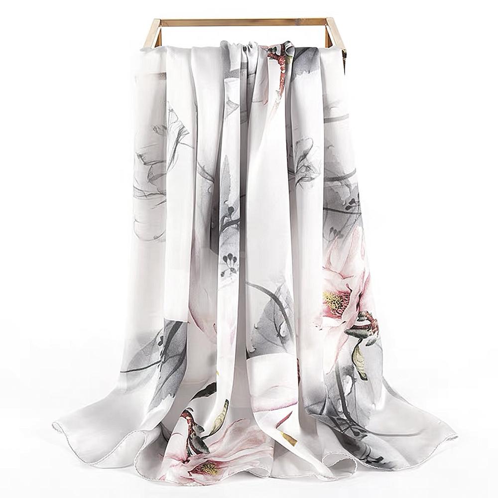 100% Чистый Тутовый Шелк Женский Длинный Шарф Повязка на Голову Шейный Платок Роскошное Женское Украшение для Волос Женская Бандана Шарфы для Сумки 53*170СМ