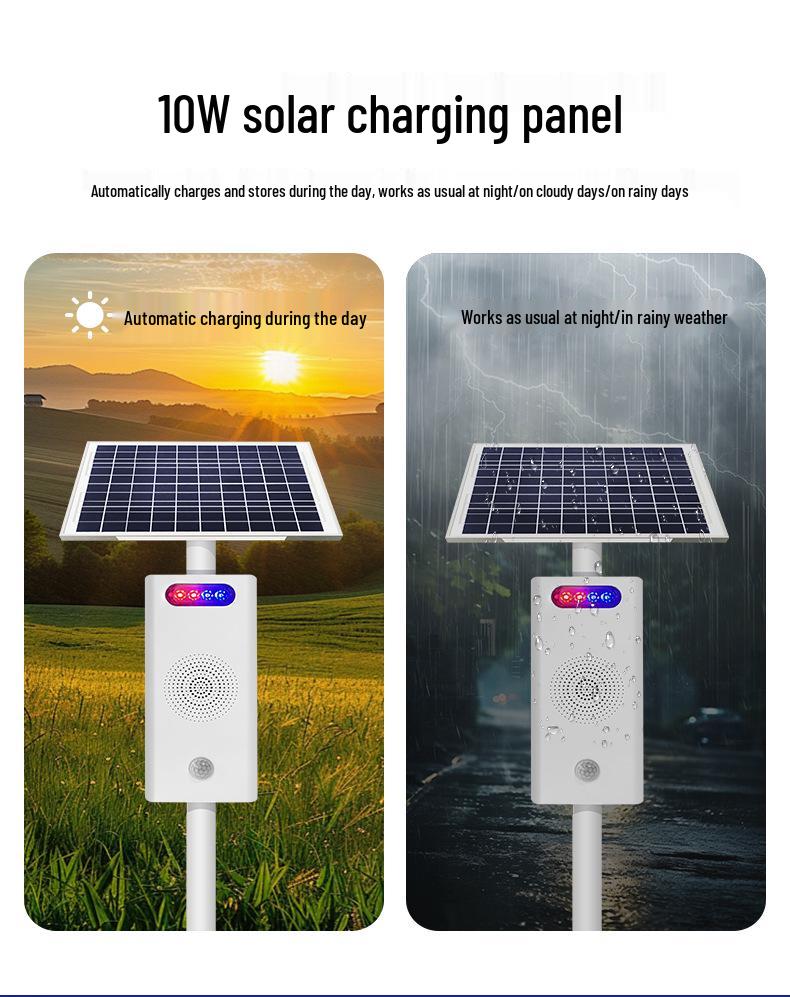 Solar-Powered Motion Sensor Speaker for Fire Prevention and Alerts