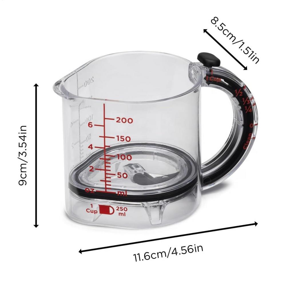 4-in-1 Adjustable Measuring Cup Multi-Functional Measuring Cup with Scraper-Style Seal Base Measurings Cube Cups for Cooking