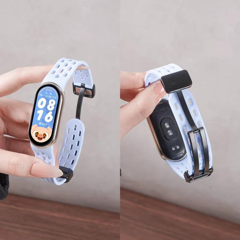 Miękki silikonowy pasek do Xiaomi Mi Band 9/8 Correa Bransoletka na nadgarstek Miband 8 Sport Wodoodporny Pasek zamienny do Xiaomi Band 9