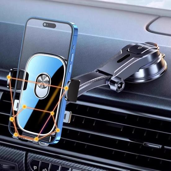 Car Phone Holder with Suction Cup Multi-Angle Adjustable Universal Phone Mount Vacuum Suction Dashboard Holder for Navigation