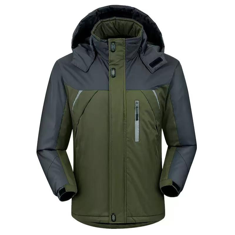 Jacket Men's Plus Velvet Thickened Winter Jacket Large Size Padded Jacket Jacket Men's Work Clothes Loose Cotton-padded Warm Labor Insurance Overalls