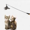 Wooden Handle Cat Teaser Toy with Detachable Feather and Bell for Boredom Relief