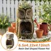Resin Hanging Bird Feeder Owl Shaped Flower Pot Art Sculpture Ornaments Waterproof for Outdoor Garden Backyard Patio Yard Porch