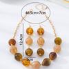 Vintage Farbverlauf Tropfen Harzperlen Choker Halskette Hängende Ohrringe Schmuckset für Damen Party Geschenk