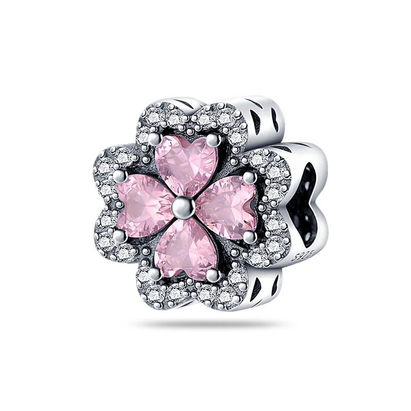 Pink Series Copper Infinity Love Mum Heart To Heart Dangle Beads Original Accessories Charm Bracelets Women Jewelry